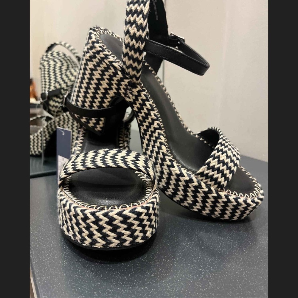 Black and White Women's Platform Sandals
